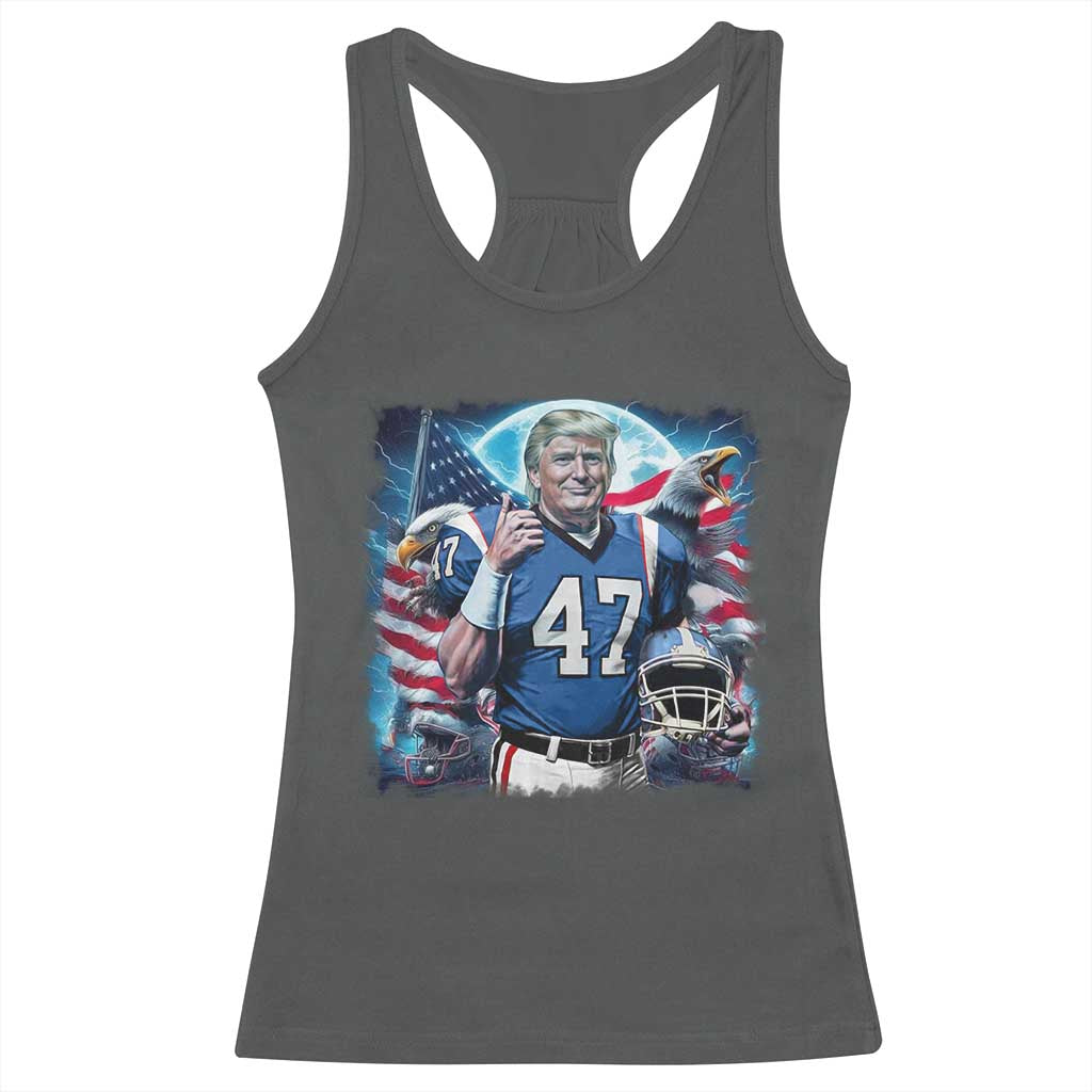 Trump Football Racerback Tank Top Vintage Sports Fan Game Day TS10 Dark Heather Print Your Wear
