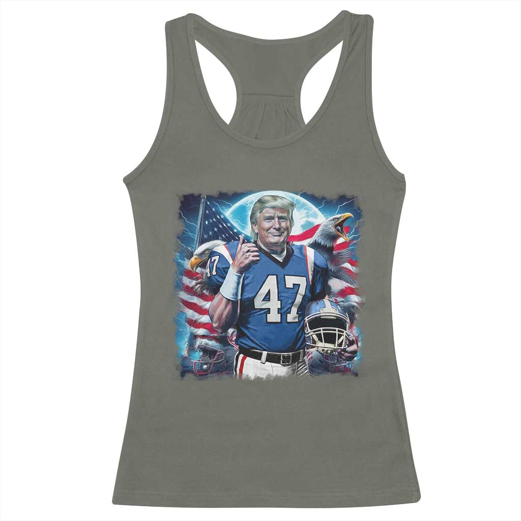 Trump Football Racerback Tank Top Vintage Sports Fan Game Day TS10 Military Green Print Your Wear