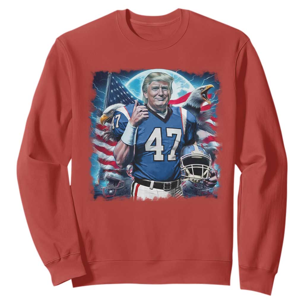 Trump Football Sweatshirt Vintage Sports Fan Game Day TS10 Red Print Your Wear