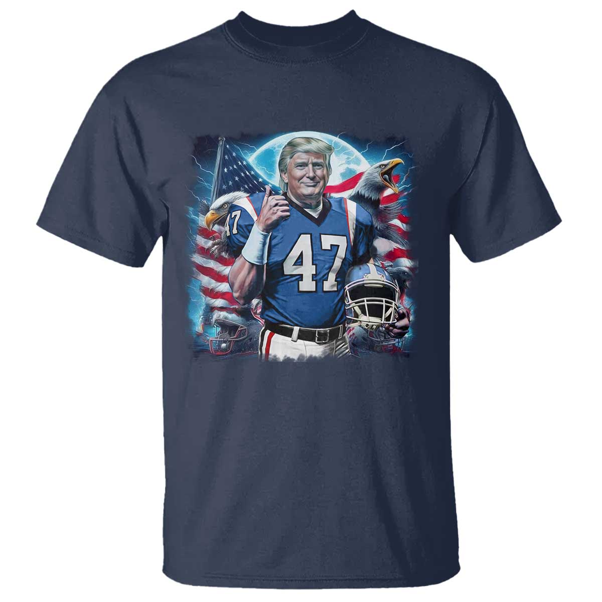 Trump Football T Shirt Vintage Sports Fan Game Day TS10 Navy Print Your Wear