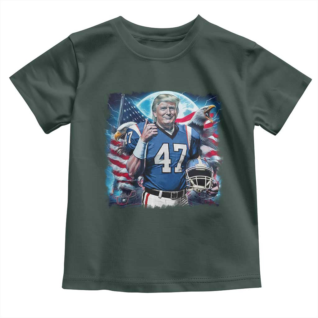 Trump Football Toddler T Shirt Vintage Sports Fan Game Day TS10 Dark Forest Green Print Your Wear