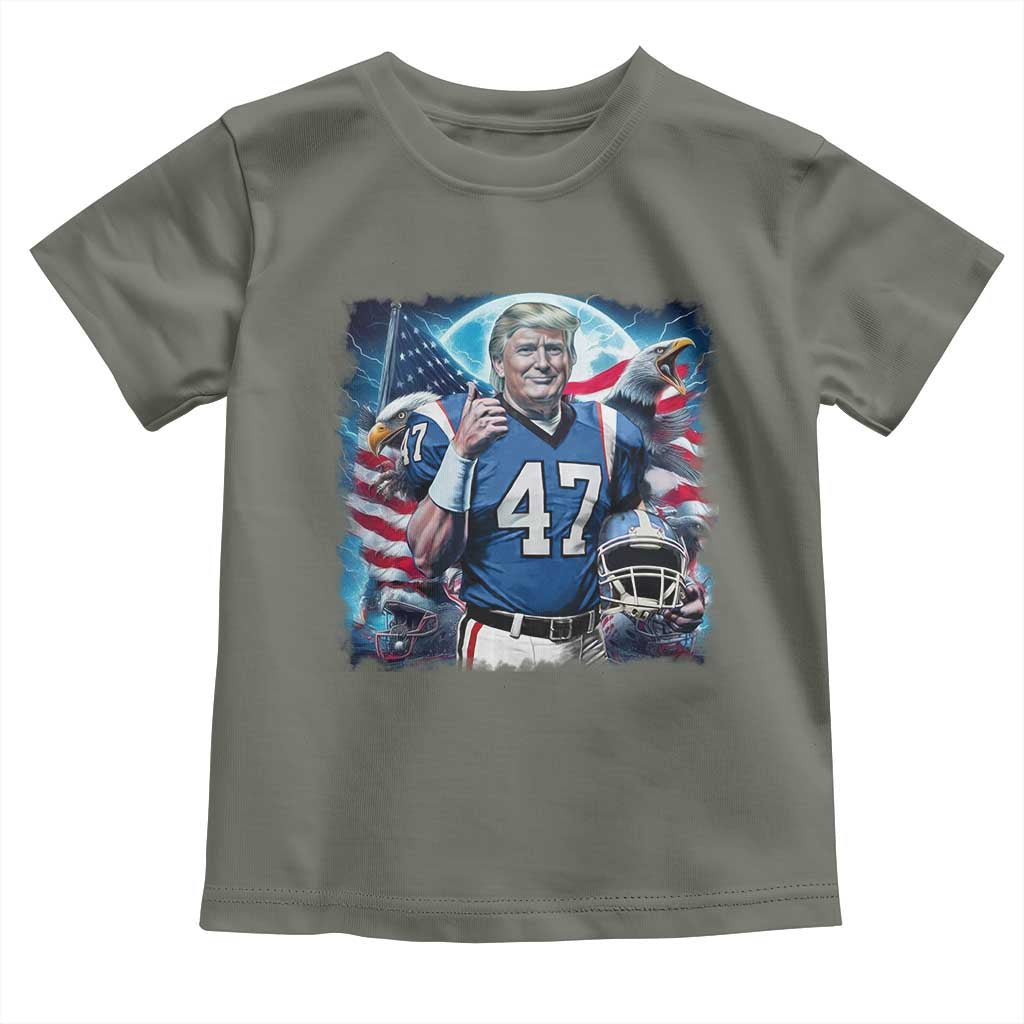 Trump Football Toddler T Shirt Vintage Sports Fan Game Day TS10 Military Green Print Your Wear