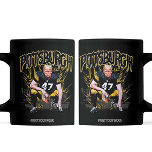 Vintage Pittsburgh Coffee Mug Retro Sports Fan Trump 47 Streetwear Bootleg TS10 Black Print Your Wear