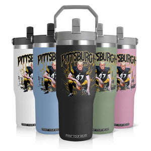 Vintage Pittsburgh Flip Straw Tumbler Retro Sports Fan Trump 47 Streetwear Bootleg TS10 Print Your Wear