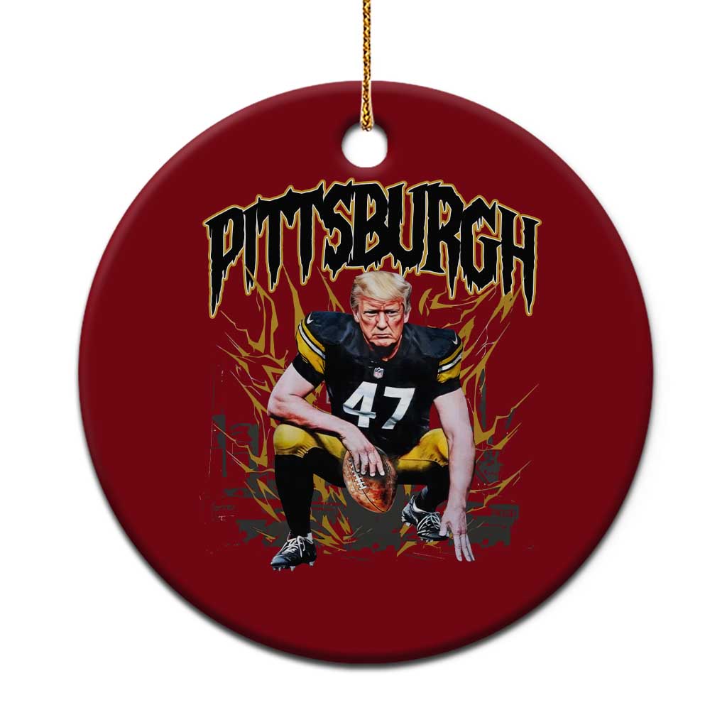 Vintage Pittsburgh Ceramic Ornament Retro Sports Fan Trump 47 Streetwear Bootleg TS10 1pc Red Print Your Wear