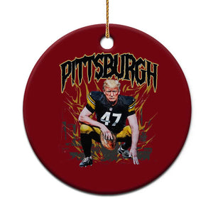 Vintage Pittsburgh Ceramic Ornament Retro Sports Fan Trump 47 Streetwear Bootleg TS10 1pc Red Print Your Wear