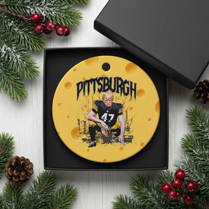 Vintage Pittsburgh Ceramic Ornament Retro Sports Fan Trump 47 Streetwear Bootleg TS10 1pc Yellow Cheese Print Your Wear