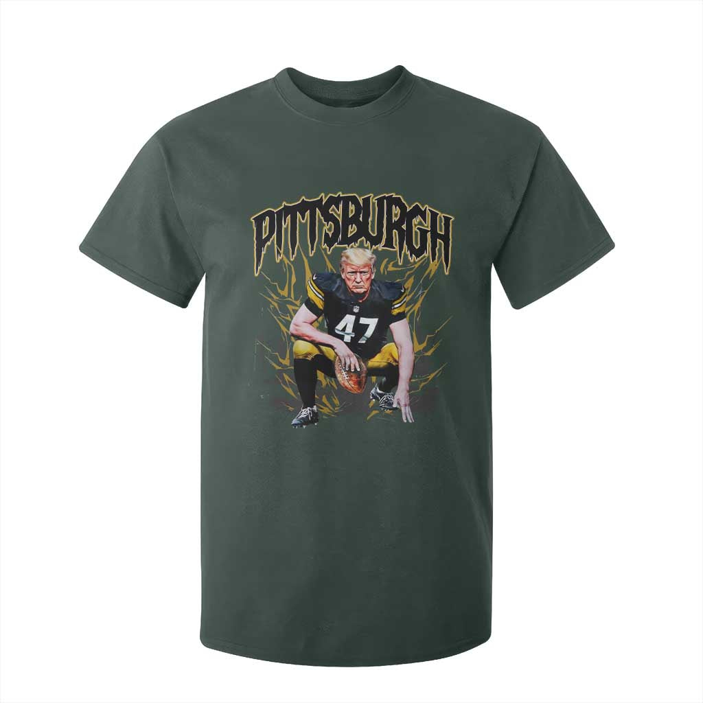 Vintage Pittsburgh T Shirt For Kid Retro Sports Fan Trump 47 Streetwear Bootleg TS10 Dark Forest Green Print Your Wear