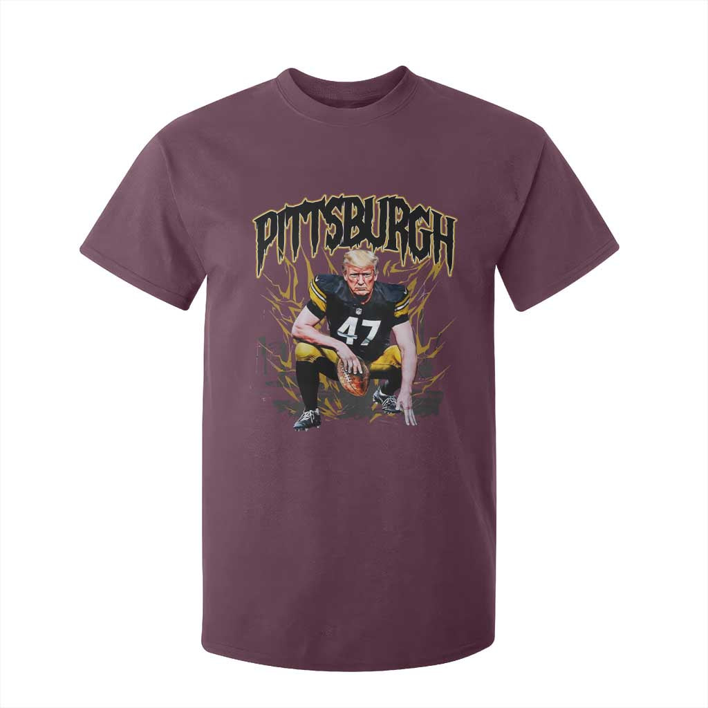 Vintage Pittsburgh T Shirt For Kid Retro Sports Fan Trump 47 Streetwear Bootleg TS10 Maroon Print Your Wear