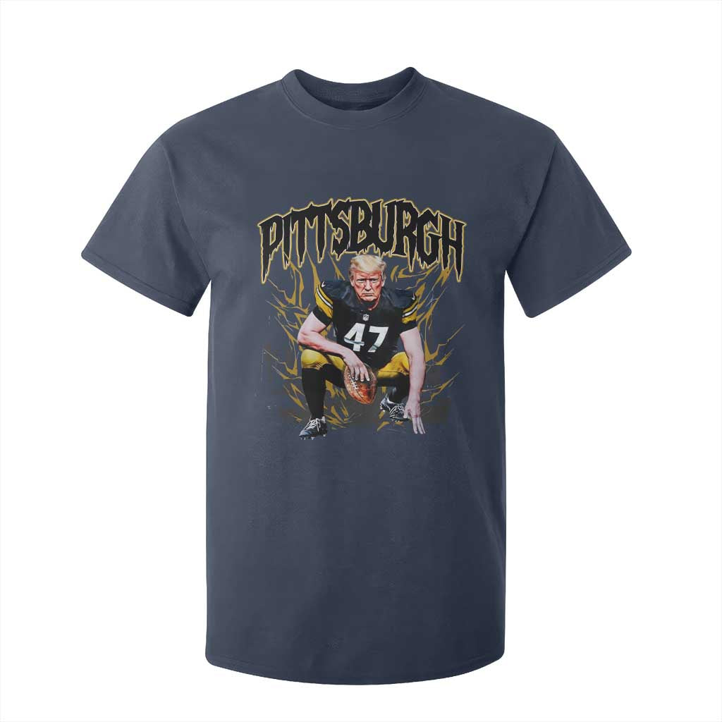 Vintage Pittsburgh T Shirt For Kid Retro Sports Fan Trump 47 Streetwear Bootleg TS10 Navy Print Your Wear