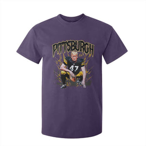 Vintage Pittsburgh T Shirt For Kid Retro Sports Fan Trump 47 Streetwear Bootleg TS10 Purple Print Your Wear