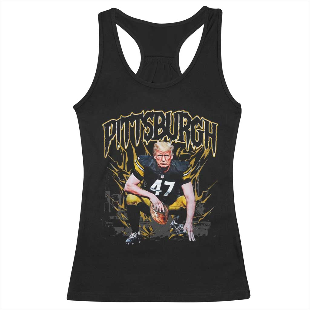 Vintage Pittsburgh Racerback Tank Top Retro Sports Fan Trump 47 Streetwear Bootleg TS10 Black Print Your Wear
