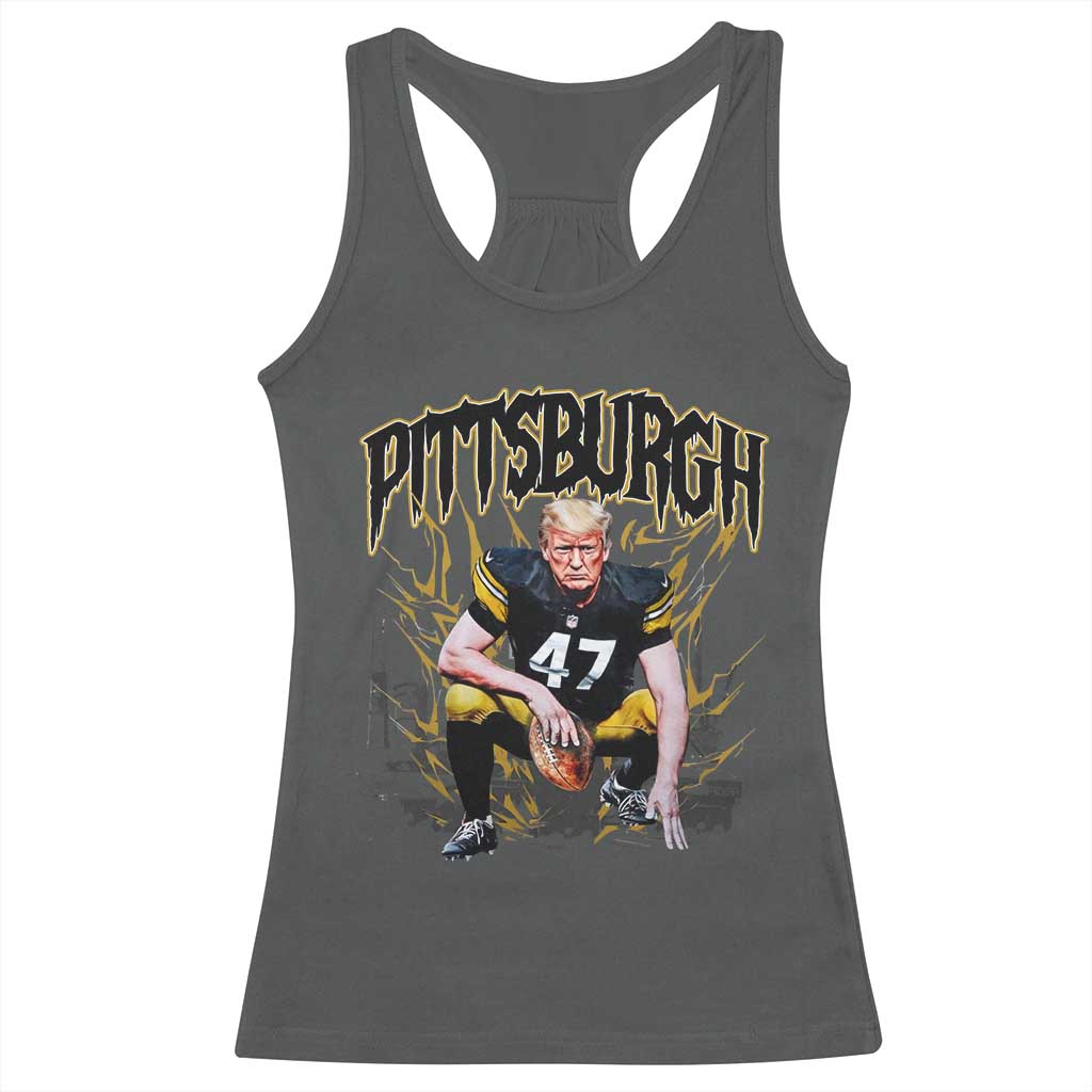Vintage PFS Racerback Tank Top Retro Sports Fan Trump 47 Streetwear Bootleg TS10 Dark Heather Print Your Wear