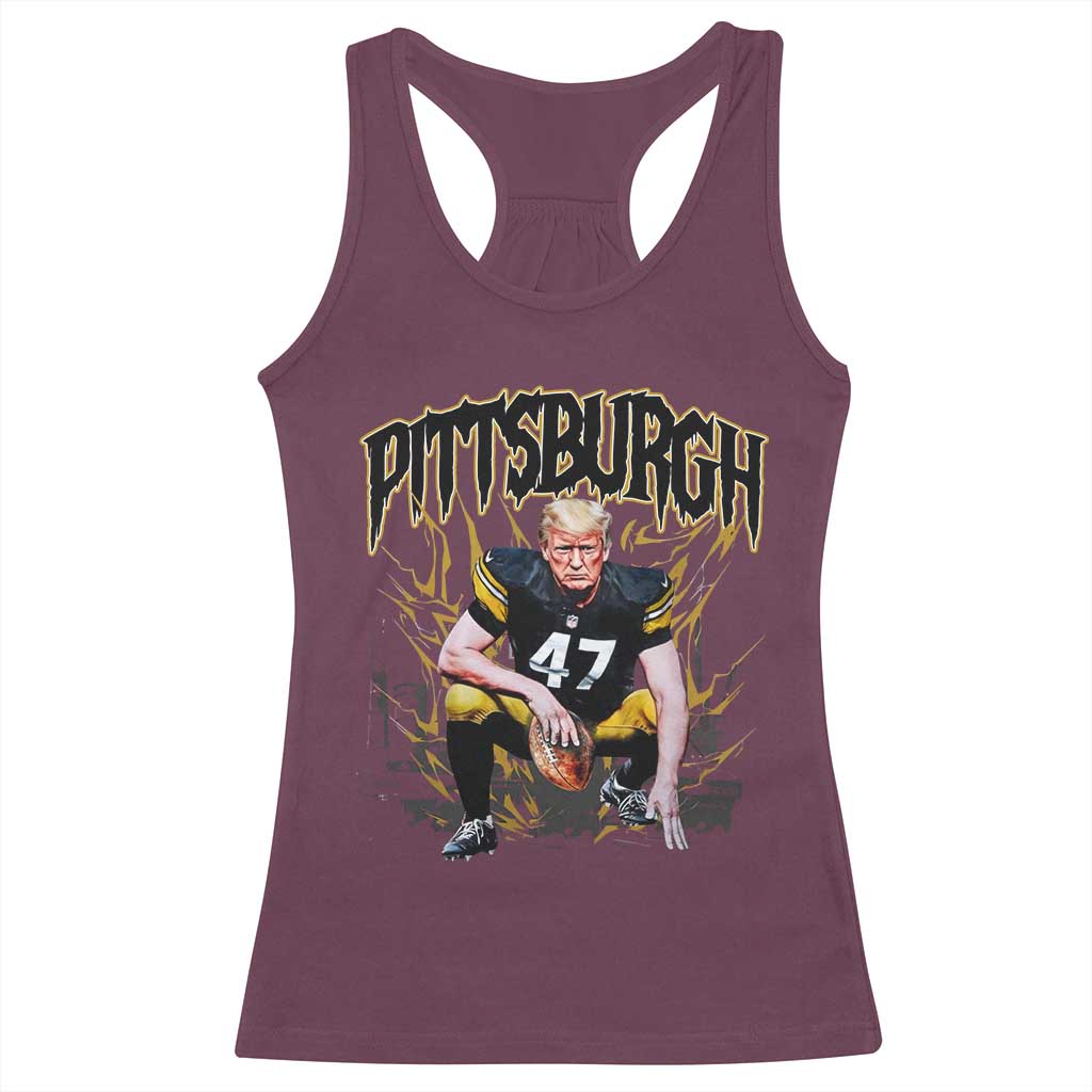 Vintage PFS Racerback Tank Top Retro Sports Fan Trump 47 Streetwear Bootleg TS10 Maroon Print Your Wear
