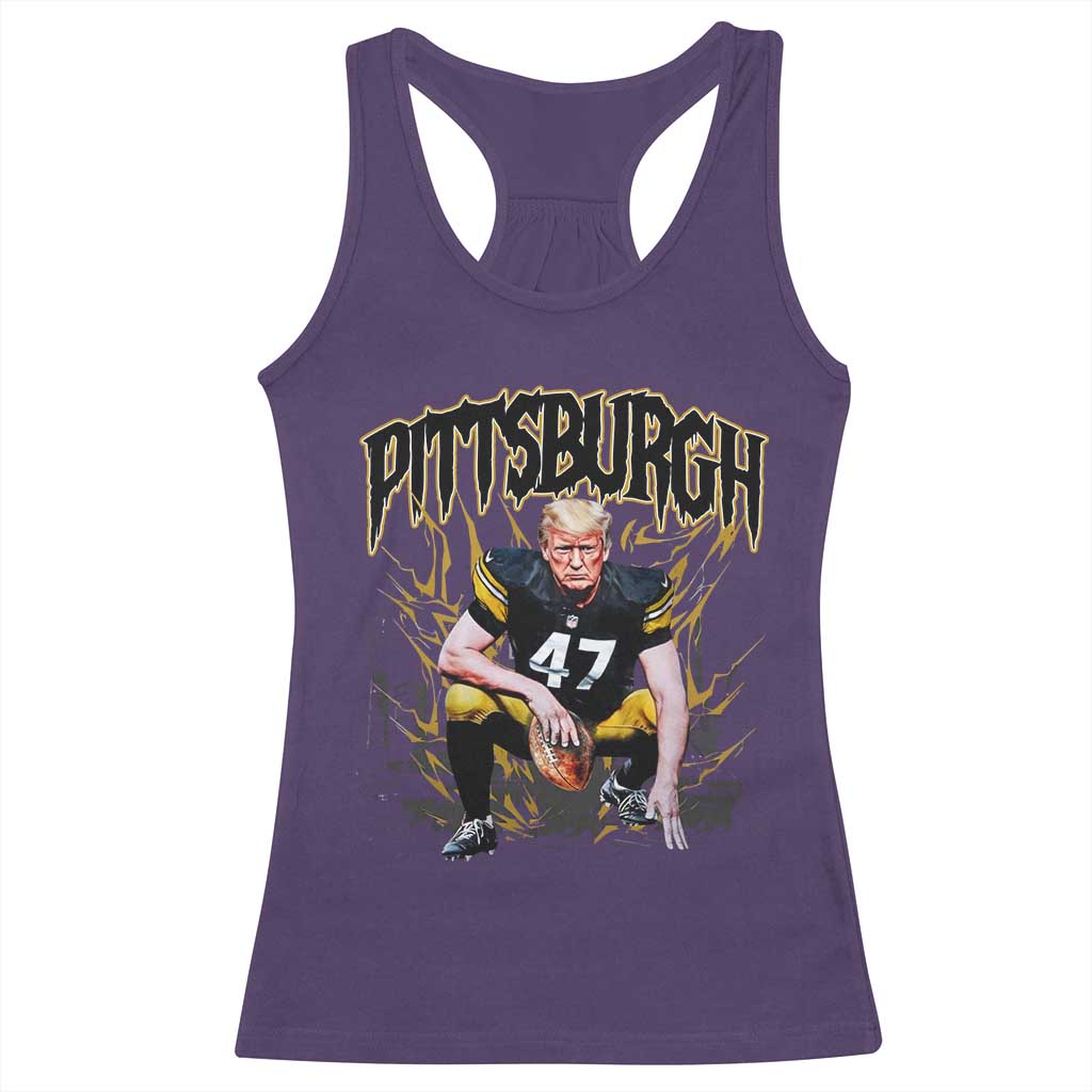 Vintage PFS Racerback Tank Top Retro Sports Fan Trump 47 Streetwear Bootleg TS10 Purple Print Your Wear