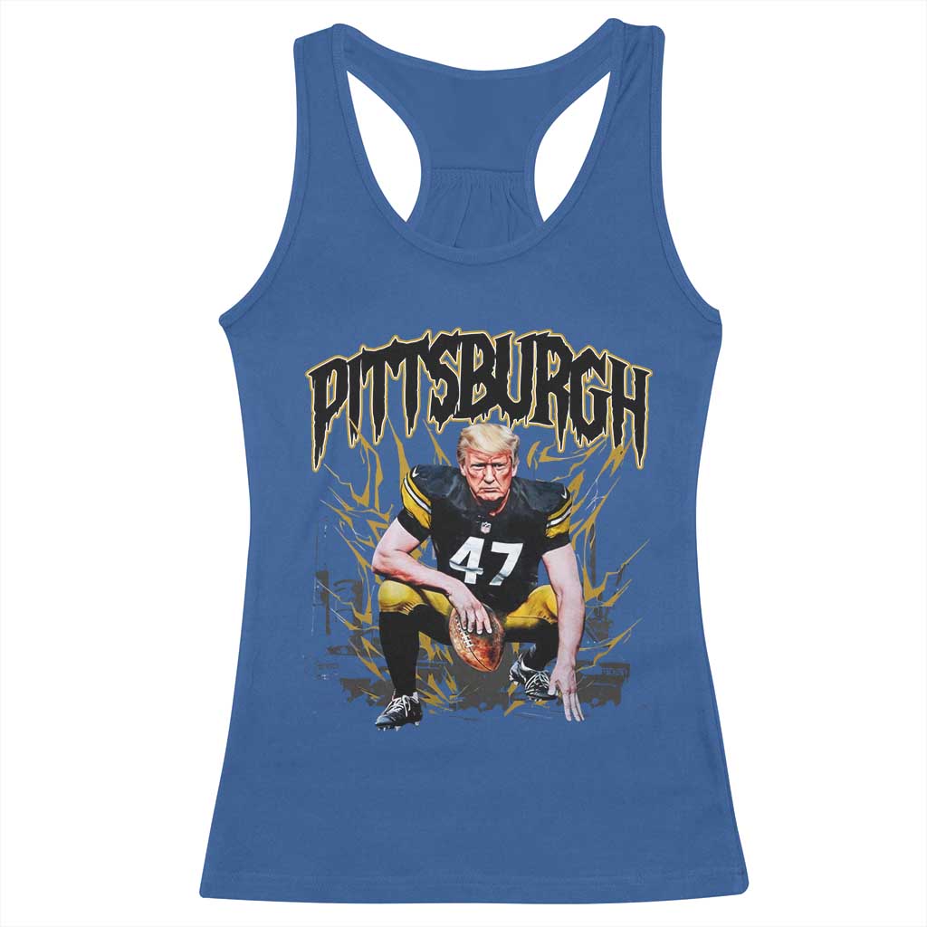 Vintage PFS Racerback Tank Top Retro Sports Fan Trump 47 Streetwear Bootleg TS10 Royal Blue Print Your Wear