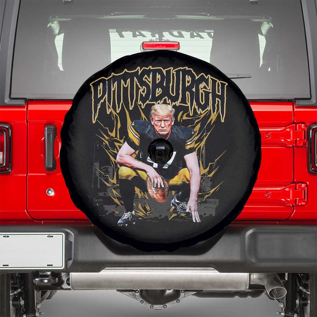 Vintage Pittsburgh Spare Tire Cover Retro Sports Fan Trump 47 Streetwear Bootleg TS10 Black Print Your Wear