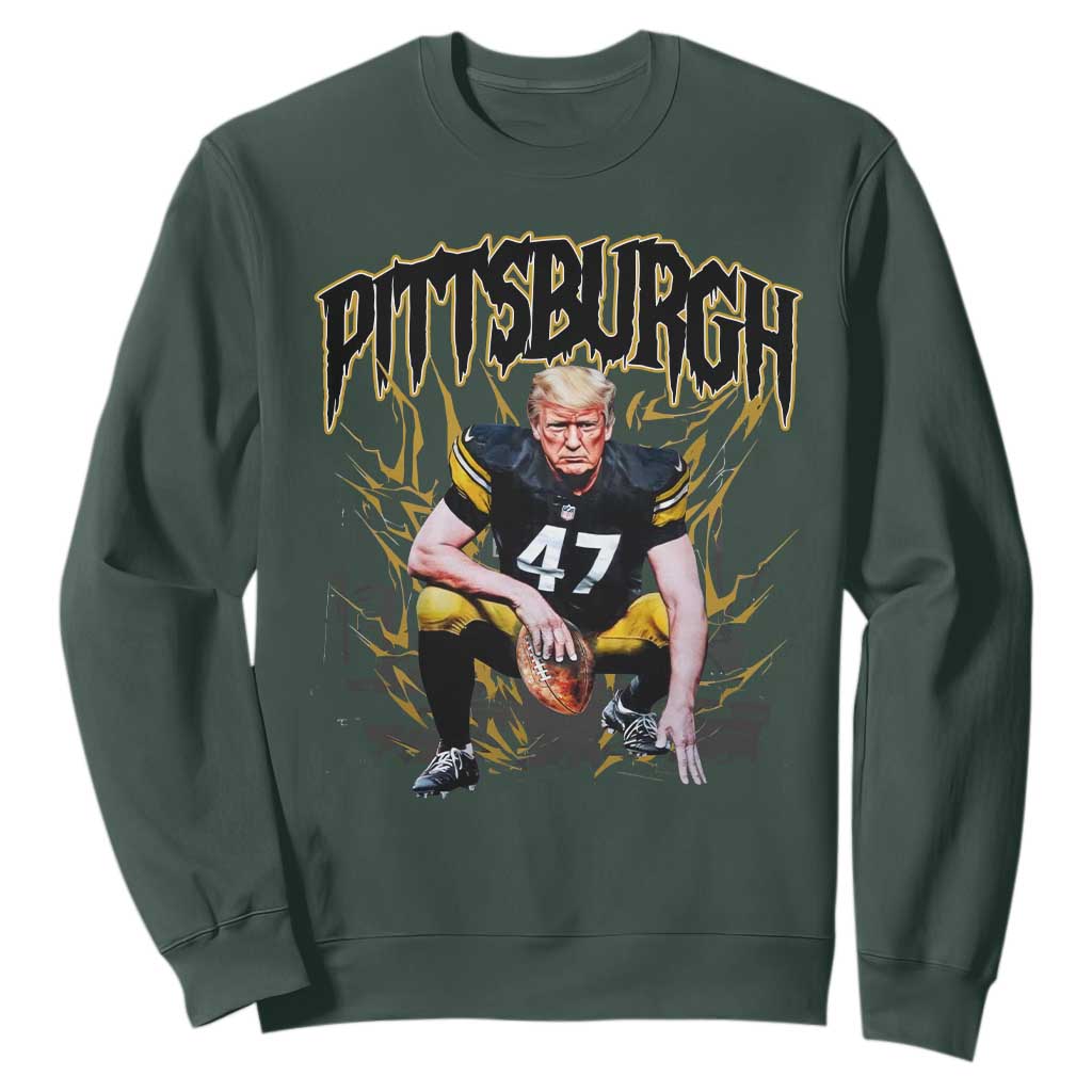 Vintage PFS Sweatshirt Retro Sports Fan Trump 47 Streetwear Bootleg TS10 Dark Forest Green Print Your Wear