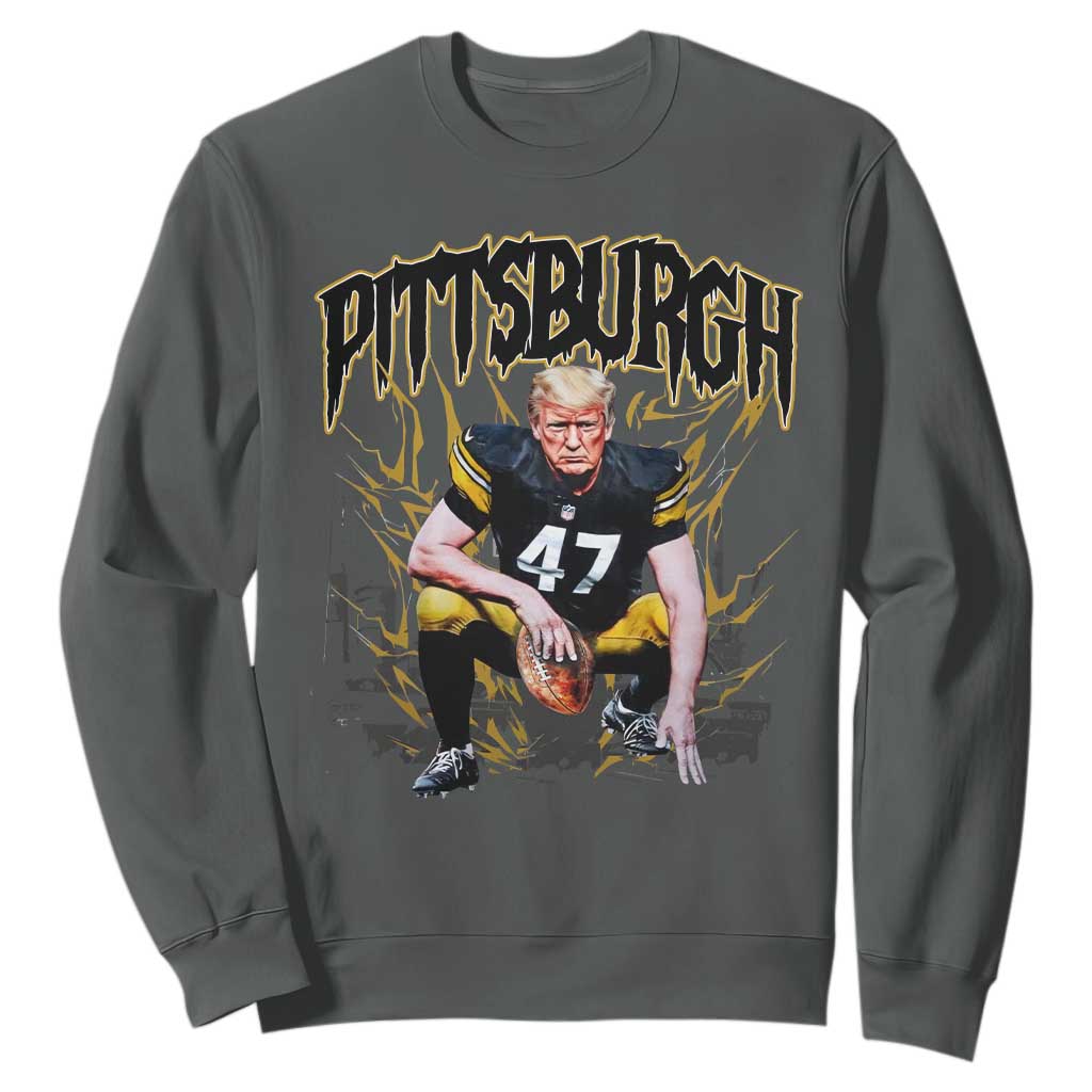 Vintage PFS Sweatshirt Retro Sports Fan Trump 47 Streetwear Bootleg TS10 Dark Heather Print Your Wear