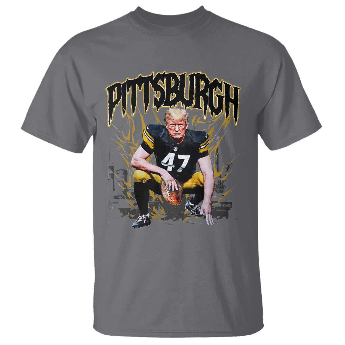 Vintage Pittsburgh T Shirt Retro Sports Fan Trump 47 Streetwear Bootleg TS10 Charcoal Print Your Wear