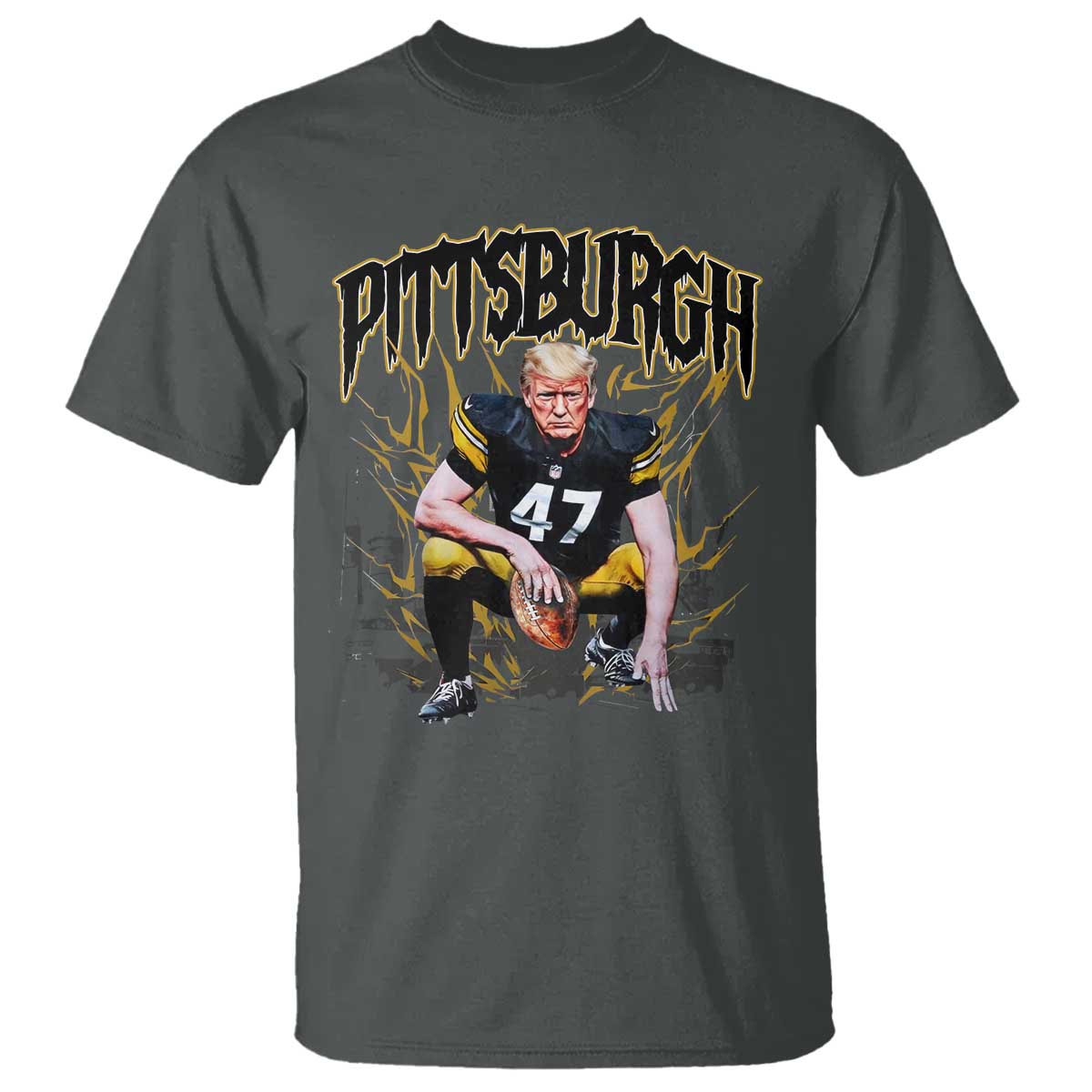 Vintage Pittsburgh T Shirt Retro Sports Fan Trump 47 Streetwear Bootleg TS10 Dark Heather Print Your Wear