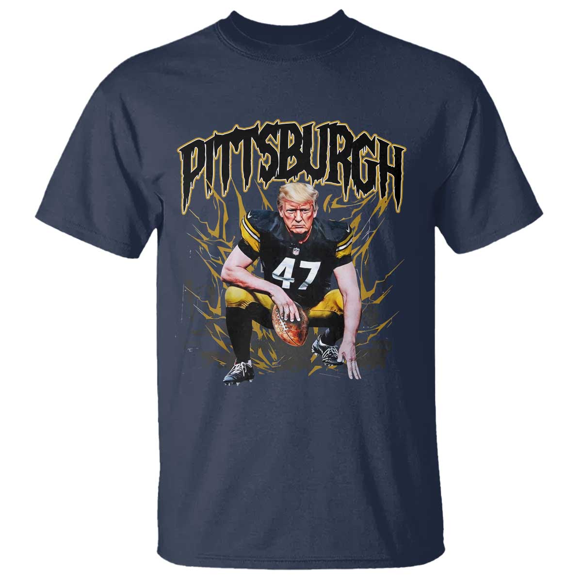 Vintage Pittsburgh T Shirt Retro Sports Fan Trump 47 Streetwear Bootleg TS10 Navy Print Your Wear
