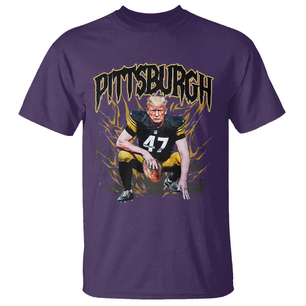 Vintage Pittsburgh T Shirt Retro Sports Fan Trump 47 Streetwear Bootleg TS10 Purple Print Your Wear
