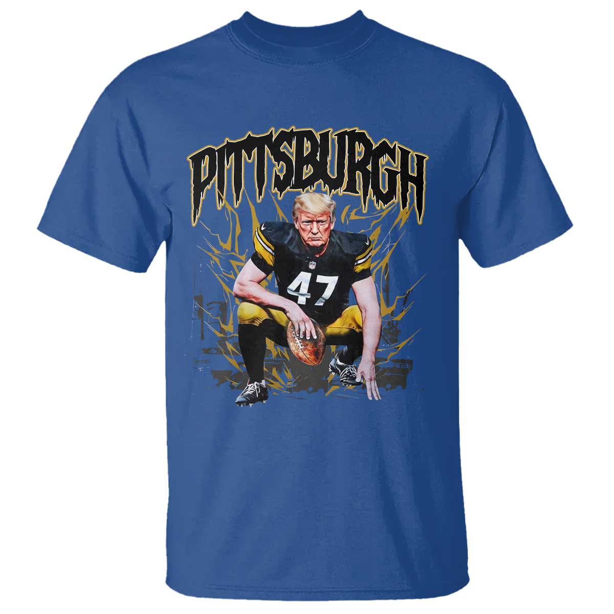 Vintage Pittsburgh T Shirt Retro Sports Fan Trump 47 Streetwear Bootleg TS10 Royal Blue Print Your Wear