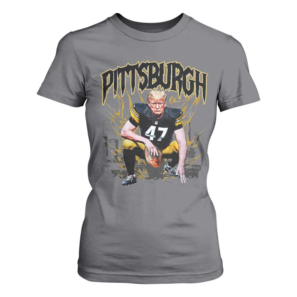Vintage Pittsburgh T Shirt For Women Retro Sports Fan Trump 47 Streetwear Bootleg TS10 Charcoal Print Your Wear