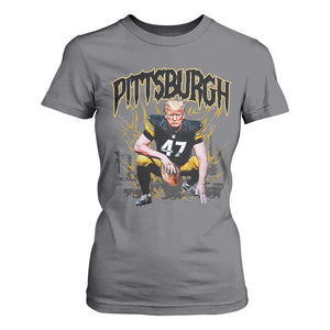 Vintage Pittsburgh T Shirt For Women Retro Sports Fan Trump 47 Streetwear Bootleg TS10 Charcoal Print Your Wear