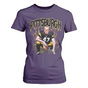 Vintage Pittsburgh T Shirt For Women Retro Sports Fan Trump 47 Streetwear Bootleg TS10 Purple Print Your Wear