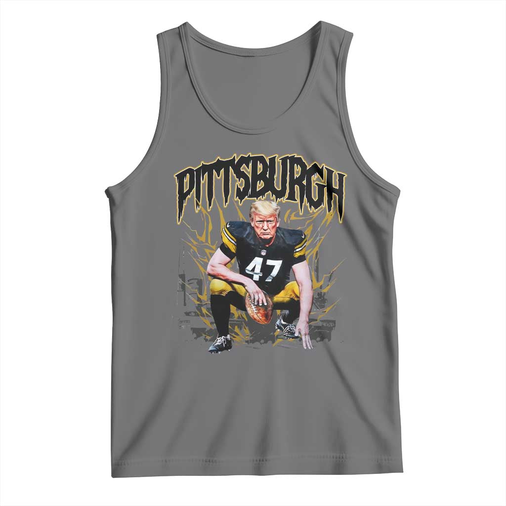 Vintage Pittsburgh Tank Top Retro Sports Fan Trump 47 Streetwear Bootleg TS10 Black Heather Print Your Wear