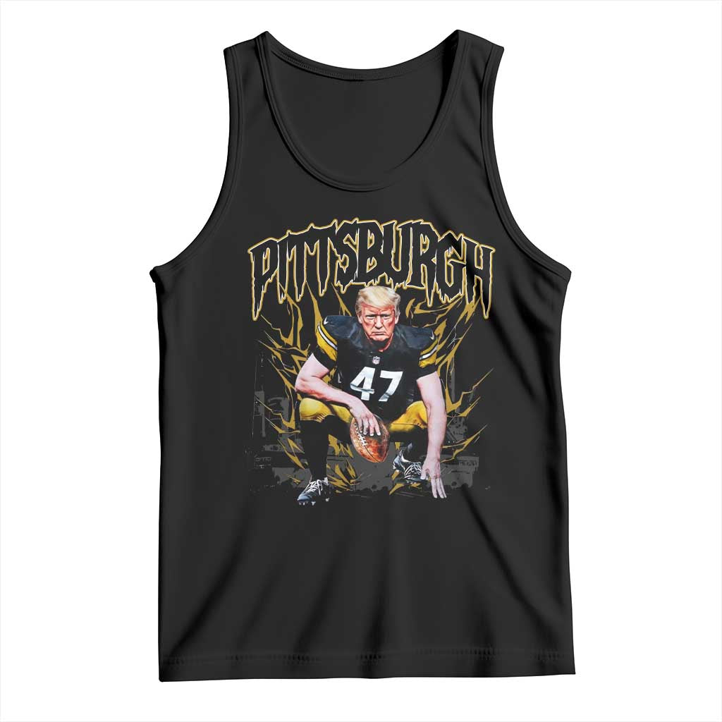 Vintage Pittsburgh Tank Top Retro Sports Fan Trump 47 Streetwear Bootleg TS10 Black Print Your Wear