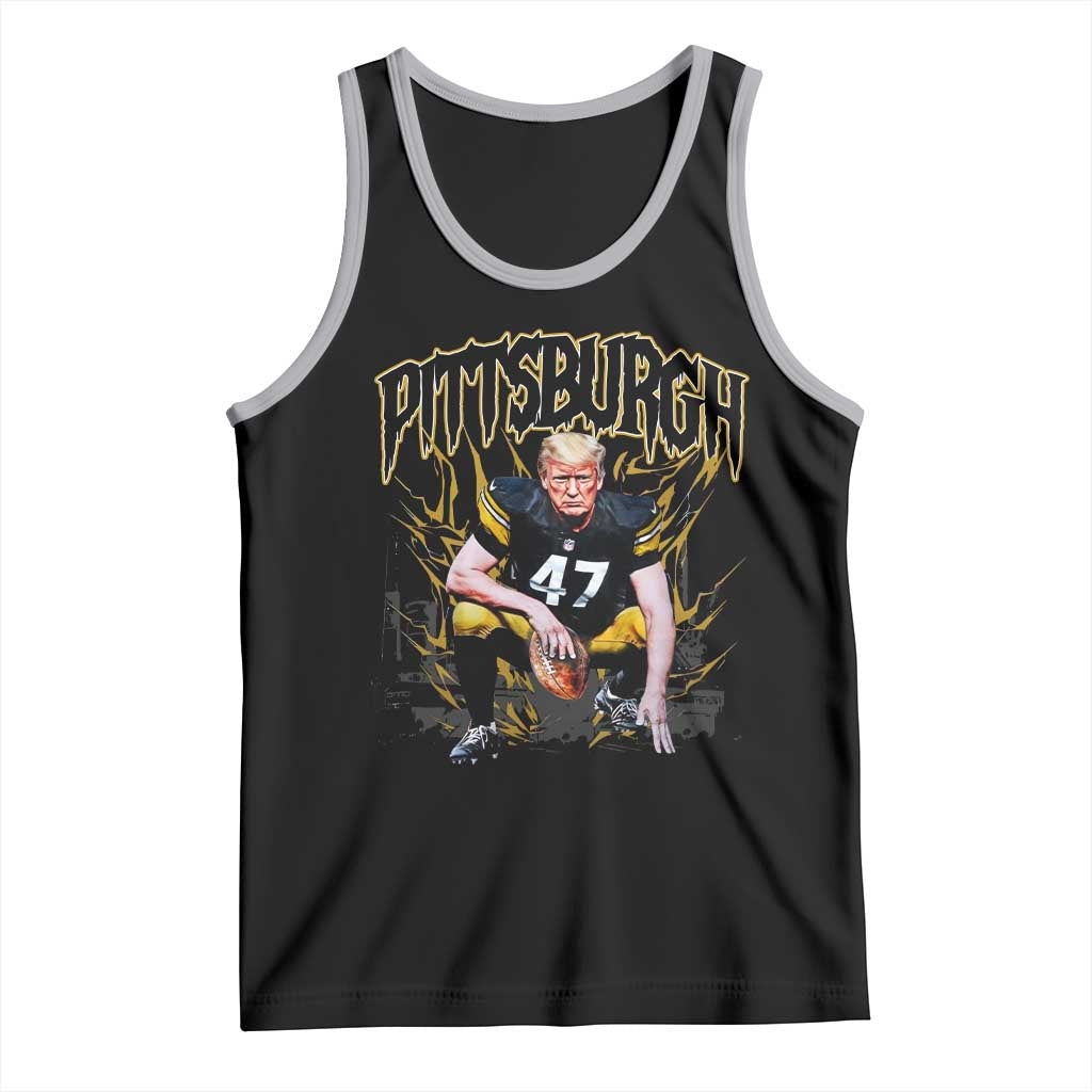 Vintage PFS Tank Top Retro Sports Fan Trump 47 Streetwear Bootleg TS10 Black Athletic Heather Print Your Wear