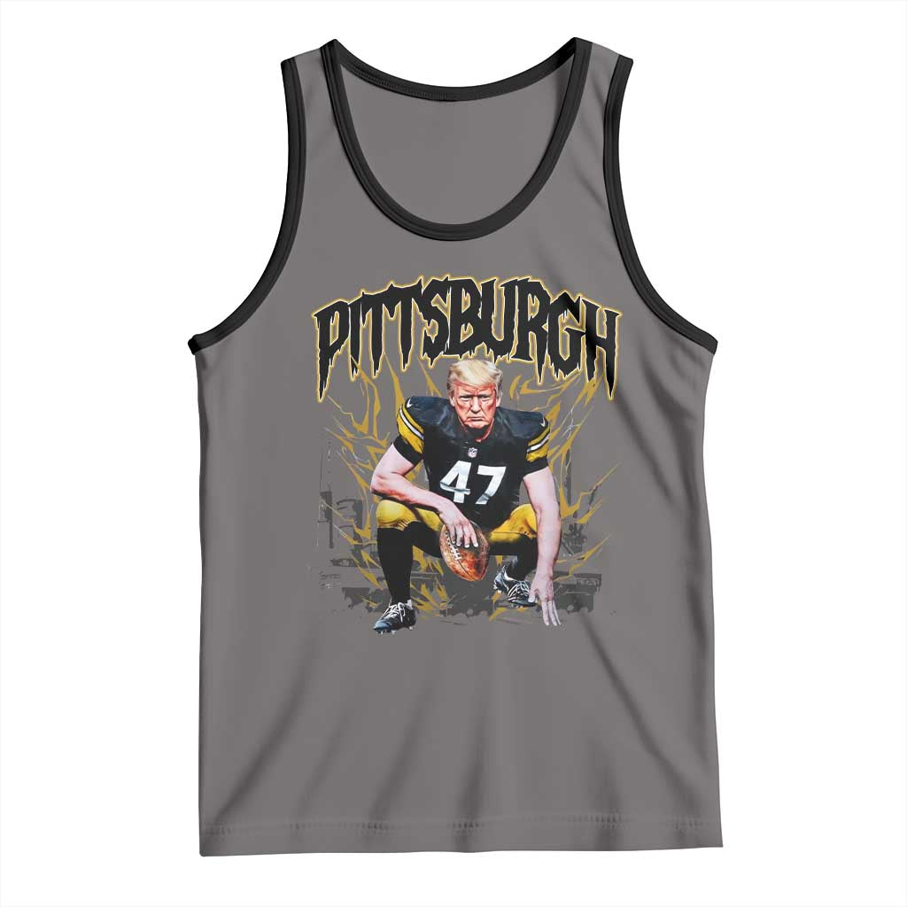 Vintage Pittsburgh Tank Top Retro Sports Fan Trump 47 Streetwear Bootleg TS10 Deep Heather Black Print Your Wear