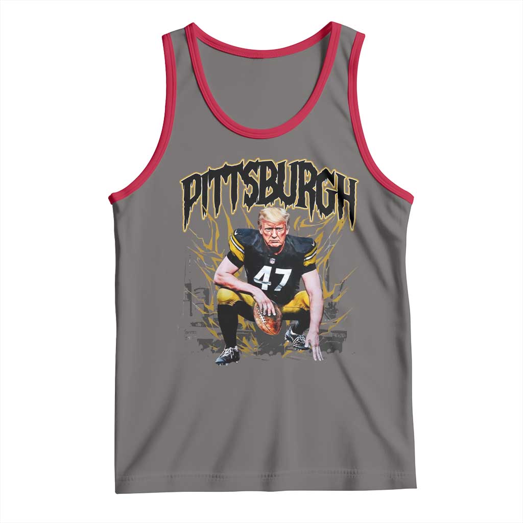 Vintage Pittsburgh Tank Top Retro Sports Fan Trump 47 Streetwear Bootleg TS10 Deep Heather Red Print Your Wear