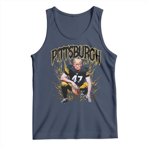 Vintage Pittsburgh Tank Top Retro Sports Fan Trump 47 Streetwear Bootleg TS10 Navy Print Your Wear