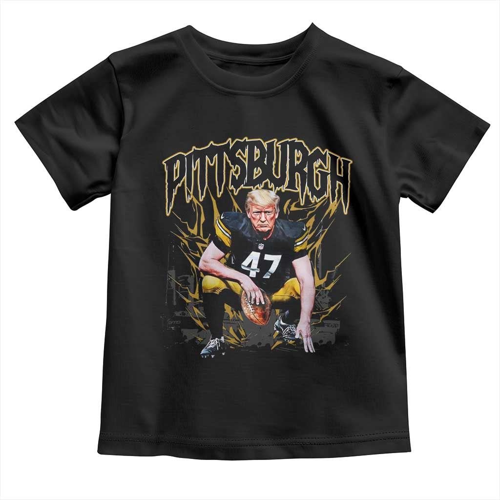 Vintage Pittsburgh Toddler T Shirt Retro Sports Fan Trump 47 Streetwear Bootleg TS10 Black Print Your Wear