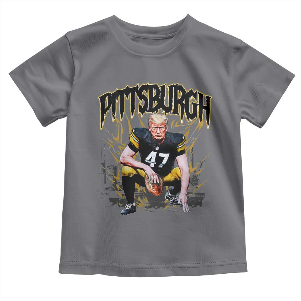 Vintage Pittsburgh Toddler T Shirt Retro Sports Fan Trump 47 Streetwear Bootleg TS10 Charcoal Print Your Wear