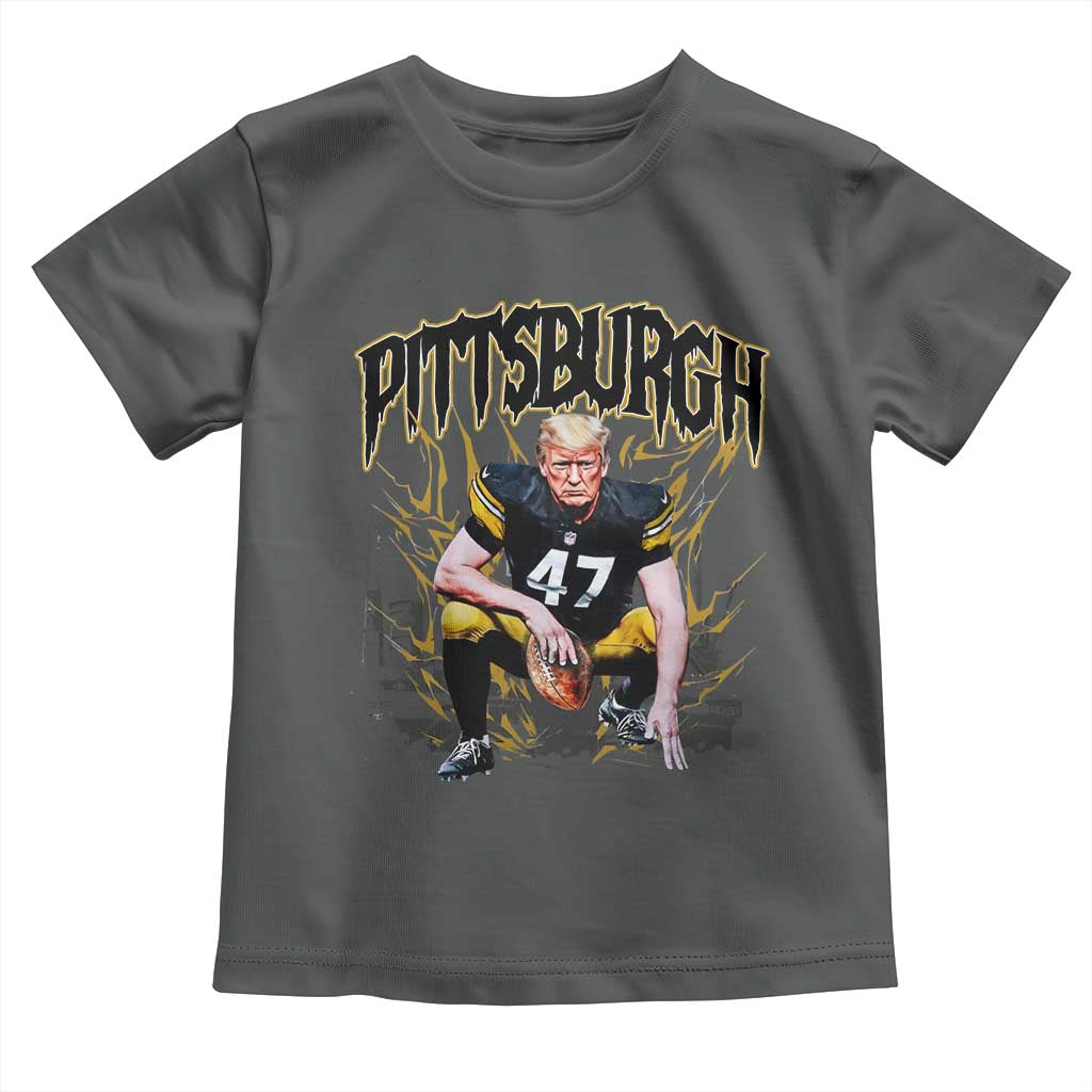 Vintage Pittsburgh Toddler T Shirt Retro Sports Fan Trump 47 Streetwear Bootleg TS10 Dark Heather Print Your Wear