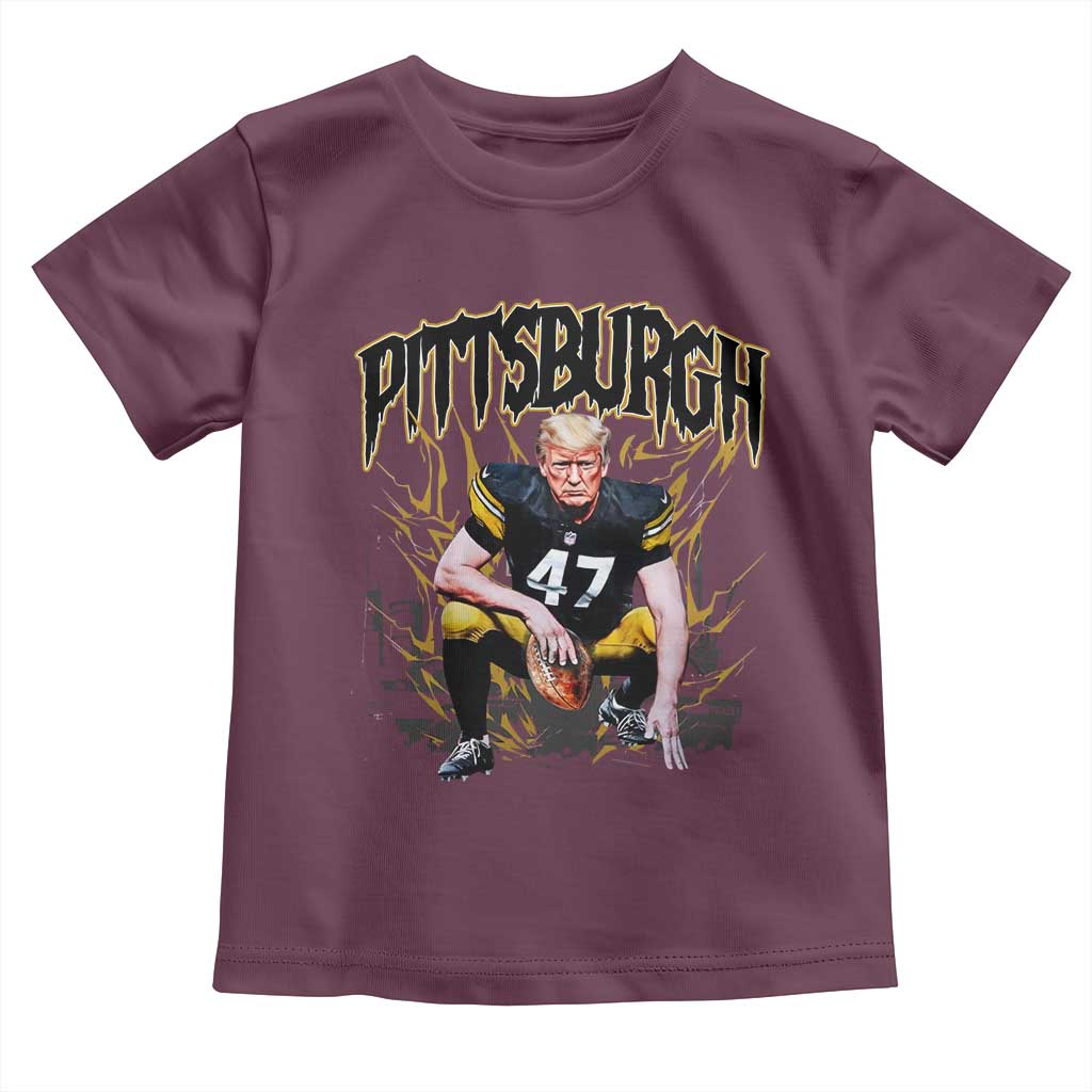 Vintage Pittsburgh Toddler T Shirt Retro Sports Fan Trump 47 Streetwear Bootleg TS10 Maroon Print Your Wear