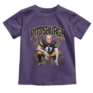 Vintage Pittsburgh Toddler T Shirt Retro Sports Fan Trump 47 Streetwear Bootleg TS10 Purple Print Your Wear