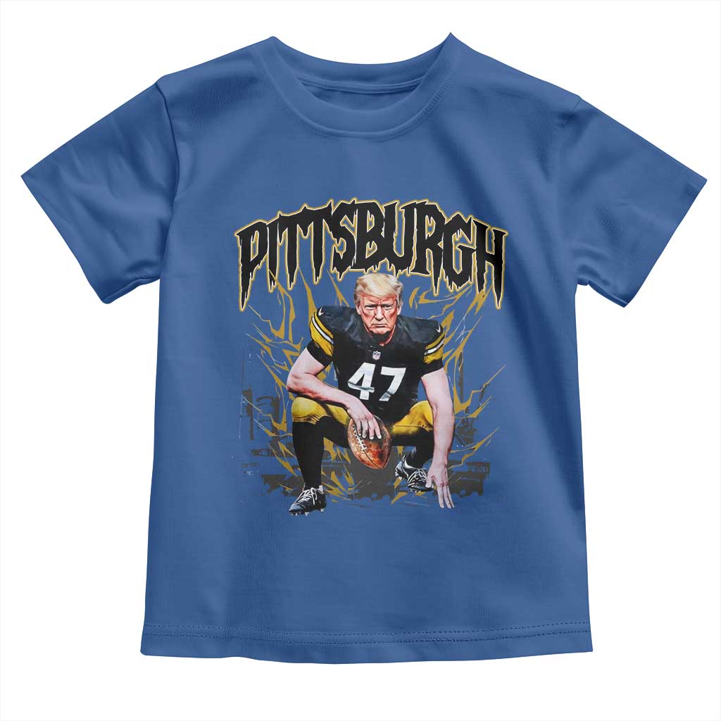 Vintage Pittsburgh Toddler T Shirt Retro Sports Fan Trump 47 Streetwear Bootleg TS10 Royal Blue Print Your Wear