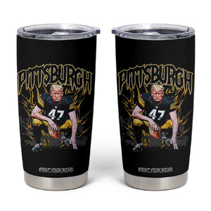 Vintage Pittsburgh Tumbler Cup Retro Sports Fan Trump 47 Streetwear Bootleg TS10 Black Print Your Wear
