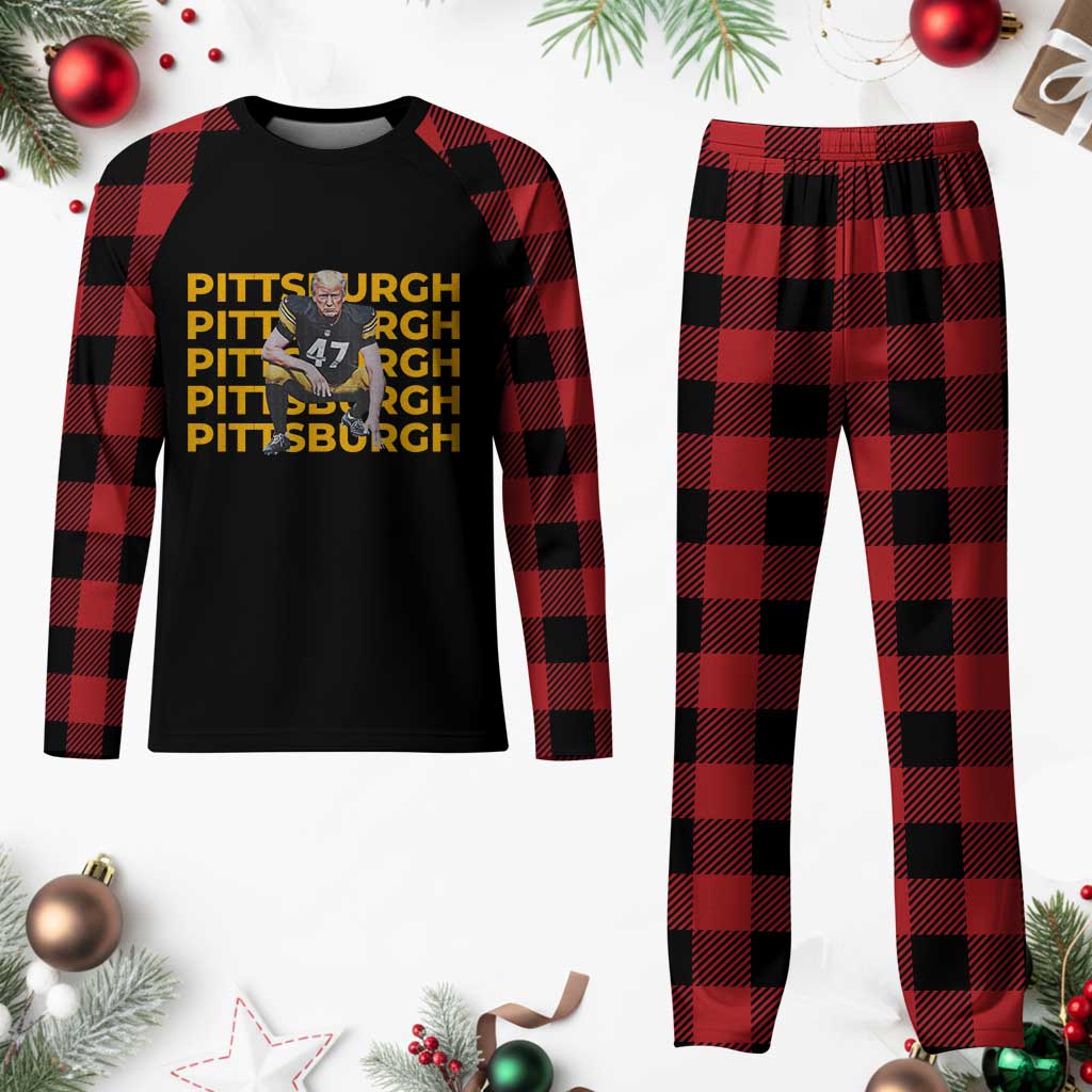 PFS Trump Football Plaid Pajama Set Vintage Athletic Sports Fan Game Day TS10 Buffalo Plaid Print Your Wear
