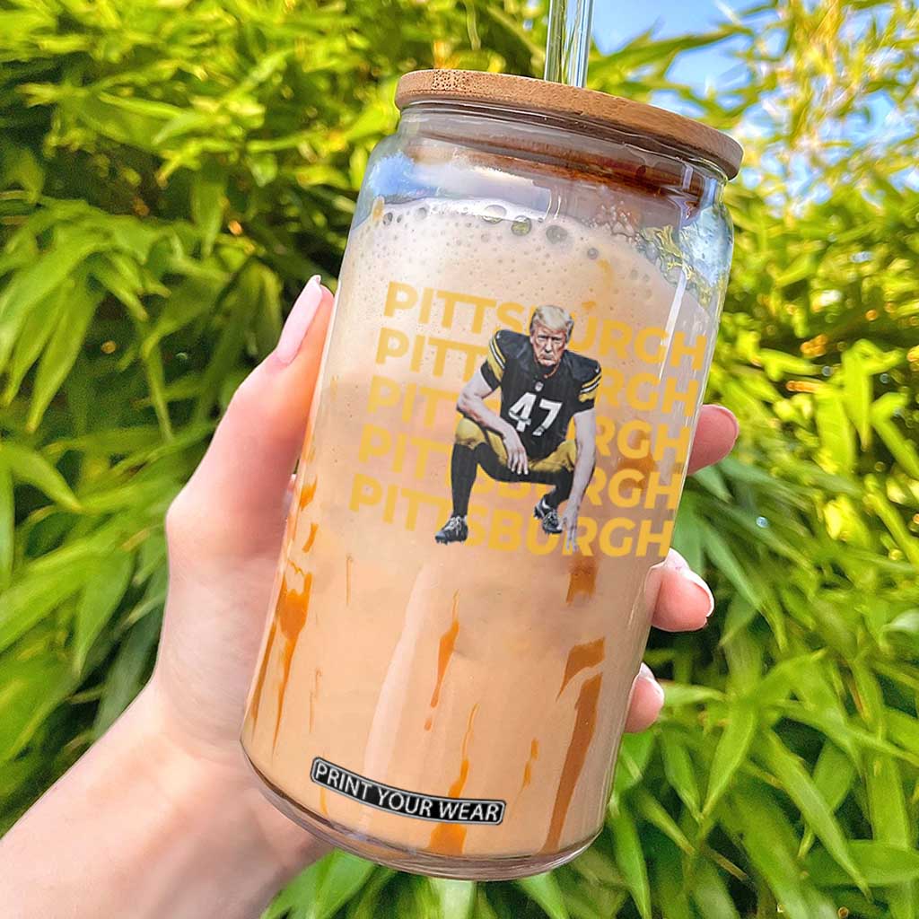 PFS Trump Football Glass Can Vintage Athletic Sports Fan Game Day TS10 Black Print Your Wear