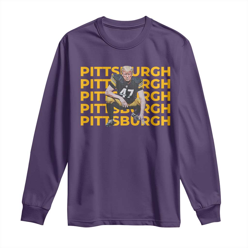 PFS Trump Football Long Sleeve Shirt Vintage Athletic Sports Fan Game Day TS10 Purple Print Your Wear