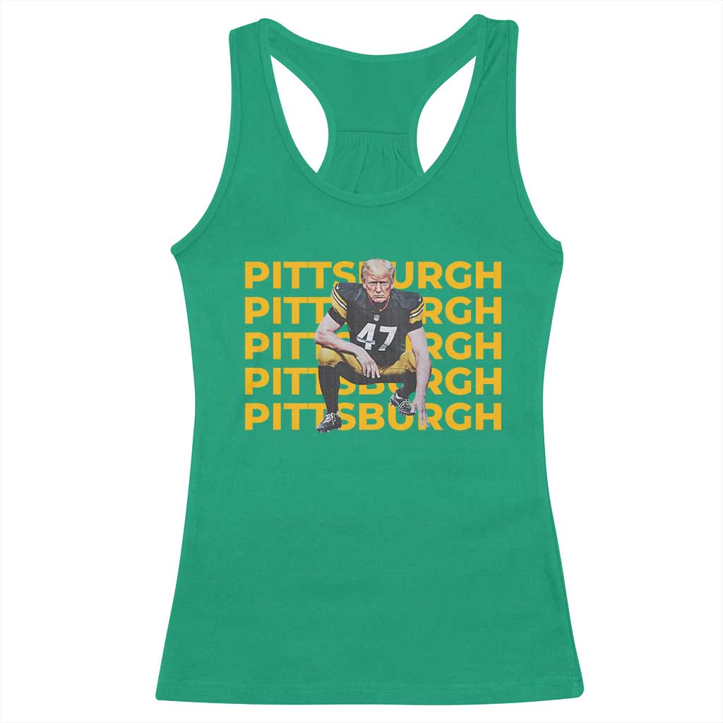 PFS Trump Football Racerback Tank Top Vintage Athletic Sports Fan Game Day TS10 Irish Green Print Your Wear