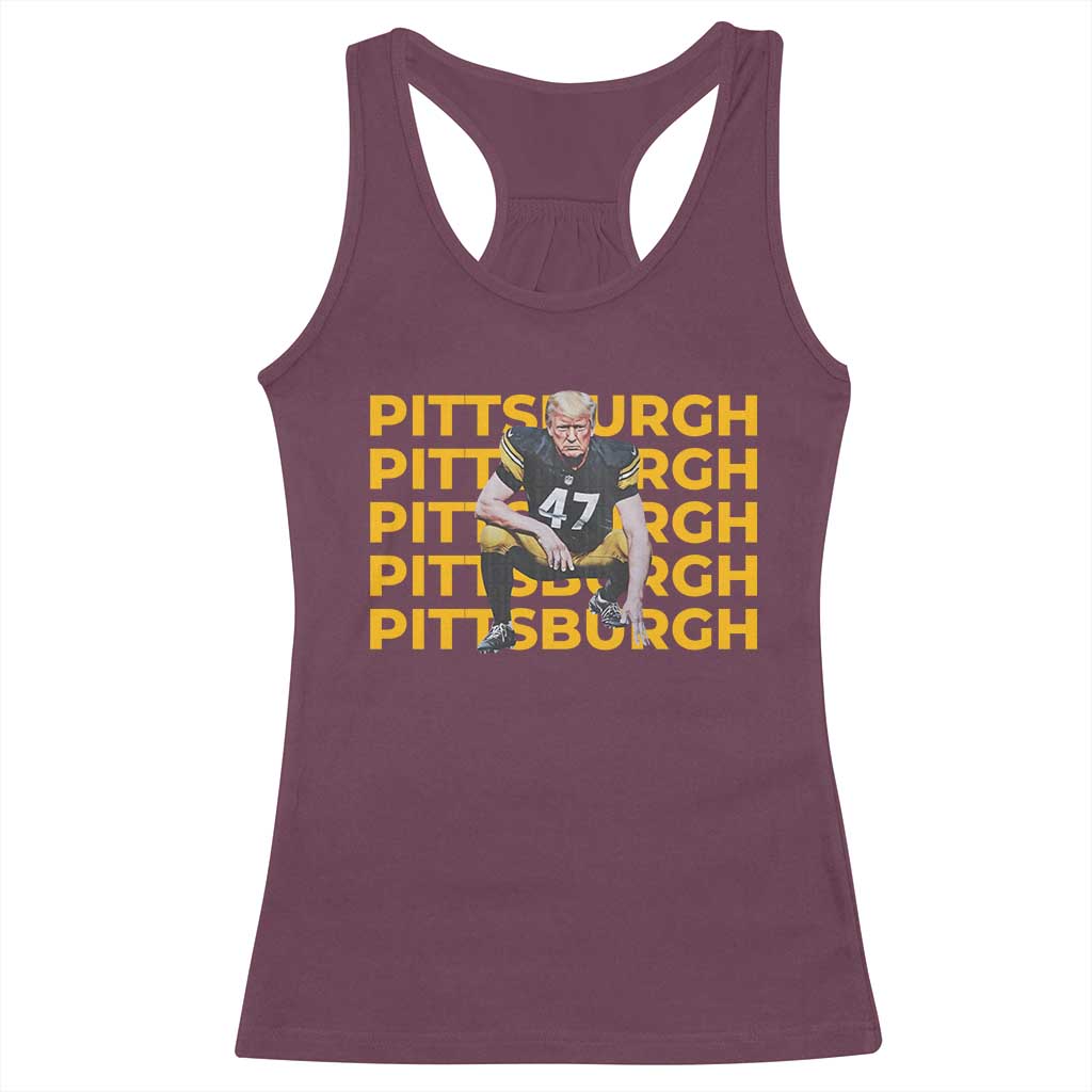 PFS Trump Football Racerback Tank Top Vintage Athletic Sports Fan Game Day TS10 Maroon Print Your Wear