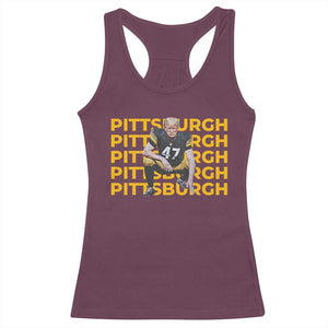 PFS Trump Football Racerback Tank Top Vintage Athletic Sports Fan Game Day TS10 Maroon Print Your Wear